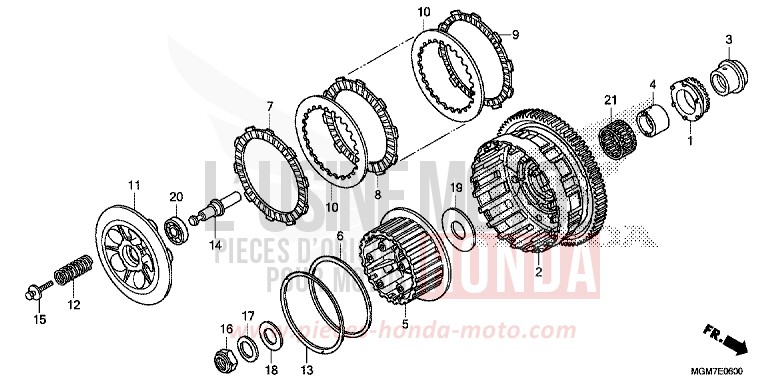 KUPPLUNG von Hornet ABS MAT CYNOS GRAY METALLIC (NH312) von 2013